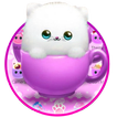Cute Pink Cup Kitty Theme