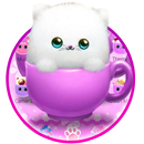 Cute Pink Cup Kitty Theme APK