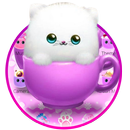 APK Cute Pink Cup Kitty Theme