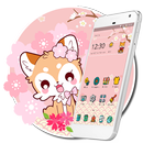 Cute Pink Love Dog Theme APK