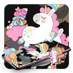 Black Cartoon Cute Unicorn Theme