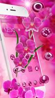 Pink Orchid Spring Flowers Theme screenshot 1