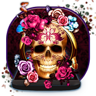 Colorful Floral Skull Theme simgesi