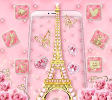 Eiffel Tower Diamond Heart Theme captura de pantalla 3
