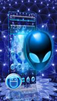 Blue Alien Technology Launcher Theme capture d'écran 1