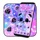 Unicorn Panda Galaxy Theme أيقونة