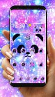 Unicorn Panda Galaxy Theme الملصق