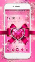 Cute Pink Bow Launcher Theme poster