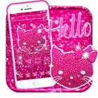 Tema de rosa diamante gatito brillo icono