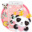 Pink cute love panda theme