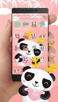 Pink cute love panda theme ภาพหน้าจอ 1