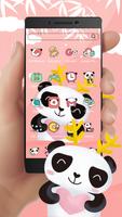 Pink cute love panda theme اسکرین شاٹ 2