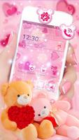 Cute Teddy Bear Love Theme syot layar 1