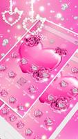 Glanzend roze hartthema💗-poster