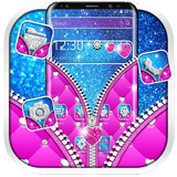 Glossy Glitter Love Zipper Theme icon