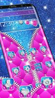 Glossy Glitter Love Zipper Theme capture d'écran 1