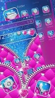 برنامه‌نما Glossy Glitter Love Zipper Theme عکس از صفحه
