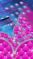 Glossy Glitter Love Zipper Theme captura de pantalla 3