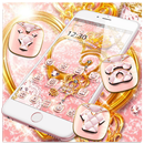 Pink Glitter Gold Heart Luxury Theme APK