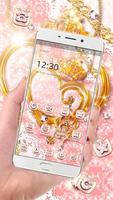 Pink Glitter Gold Heart Luxury Theme ภาพหน้าจอ 3