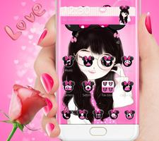 Pink Minnie girl bow Theme Affiche