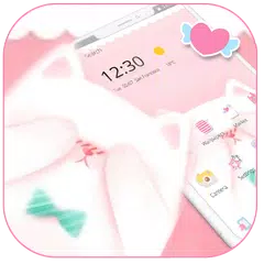 Pink Fluffy Cute Kitty Theme APK download
