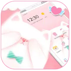 Pink Fluffy Cute Kitty Theme APK 下載