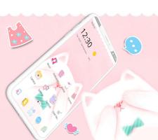 Pink Fluffy Cute Kitty Theme Affiche