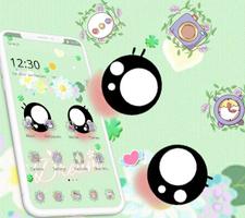 Green Cute Big Cartoon Eyes Theme screenshot 1