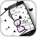Cute Heart Spot Bow Kitty Theme-APK