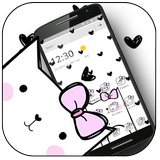 Cute Heart Spot Bow Kitty Theme আইকন