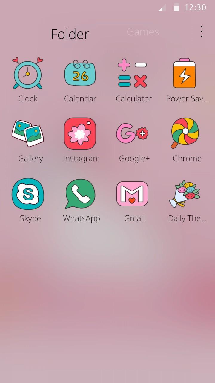 Cute Pink Unicorn Cartoon Hand Painted Theme For Android Apk