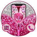 Pink Glitter Zipper Heart Theme APK