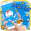 Kawaii Blue Cute Cat Cartoon Wallpaper Theme