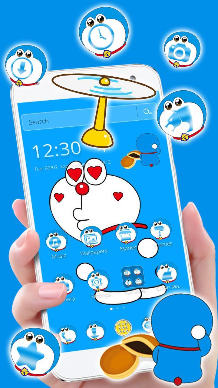Kawaii Blue Cute Cat Cartoon Wallpaper Theme APK per Android Download