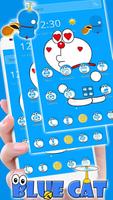 Kawaii Blue Cute Cat Cartoon Wallpaper Theme capture d'écran 3