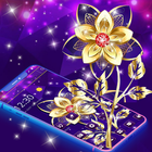 Violet Gold Flower Luxury Theme icône