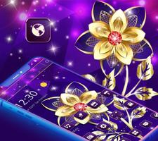 Violet Gold Flower Luxury Theme capture d'écran 1