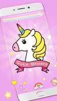 Charming Baby Unicorn Launcher Theme poster