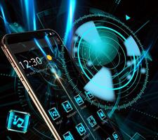 Neon Blue Tech Light Theme ポスター