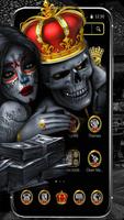 Złoty Skull King Theme plakat