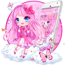 Cute Pink Lovely Girl Theme APK