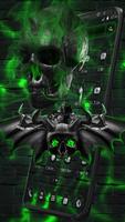 Neon Green Metal Skull Launcher Theme скриншот 2