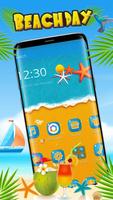 Happy Beach Day Launcher Theme تصوير الشاشة 1