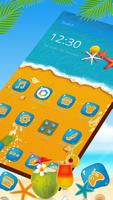 Happy Beach Day Launcher Theme captura de pantalla 3