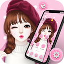 Pink Sweet Girl Love Theme-APK