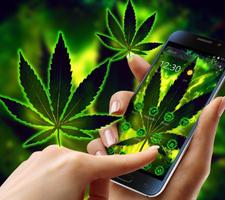 Green Flaming Leaf Weed Theme تصوير الشاشة 2