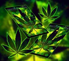 Green Flaming Leaf Weed Theme تصوير الشاشة 3