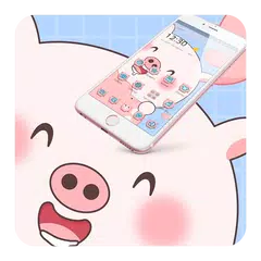 Pink Cartoon Cute Pig Theme APK download