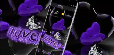 Violet Crystal Heart Love Valentine Theme